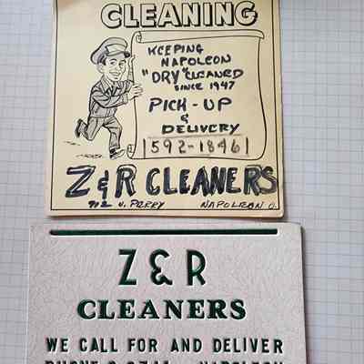 Z & R Drycleaners, Advertising, Napoleon, Ohio