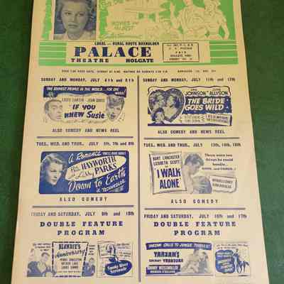 Holgate Palace Theatre Movie Flyer, 40's