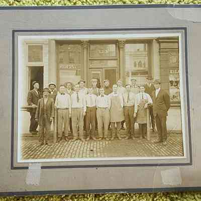 1913 Cabinet Card Photograph of Postal Workers 123 Washington Street, Napoleon, Ohio Facility