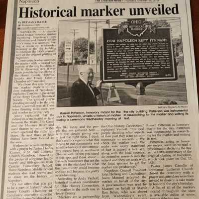 Crescent News Story about Historical Markers