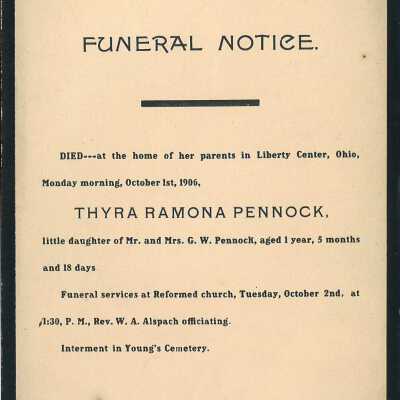 Death Notice of Thyra Ramona Pennock
