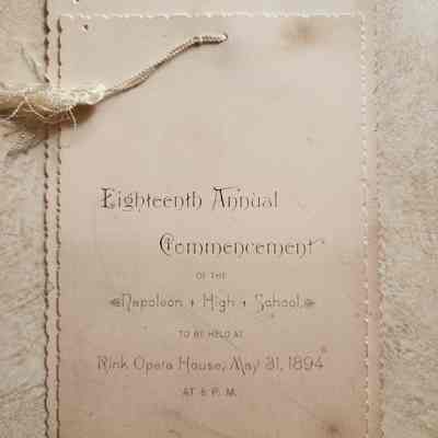 1894 18th NHS Commencement Program, Held at the Rink Opera House