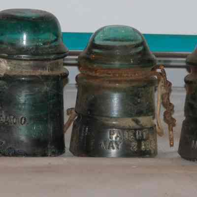 blue aqua glass insulators