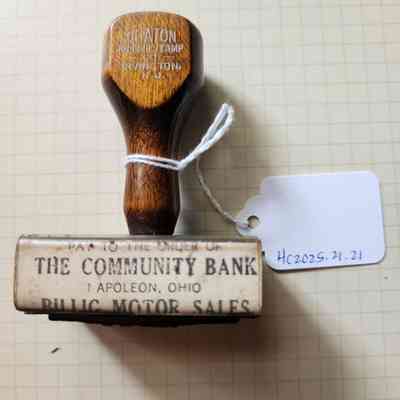 Community Bank/Billig's Motor Sales Hand Stamp