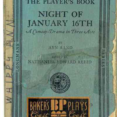 The Player's Book for "Night of January 16th" Belonging to Patricia Frederick