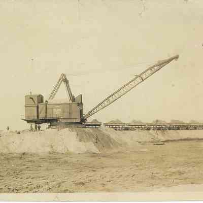 Photo of Shovel Dragline Operating on Tim Cline Farm, September 1928, Loading Sand for DT & I Railroad