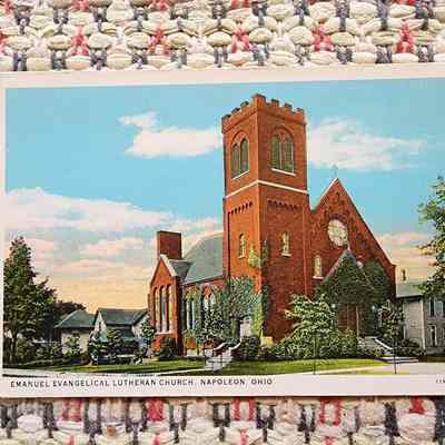 Emanuel Evangelical Lutheran Church, Napoleon, Ohio Post Card