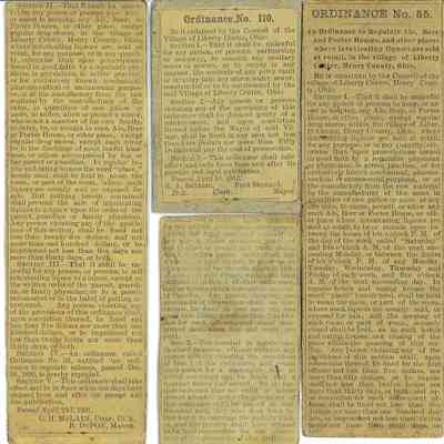 Newspaper Clippings of Liberty Center Ordinances - May 1903 to October 1924