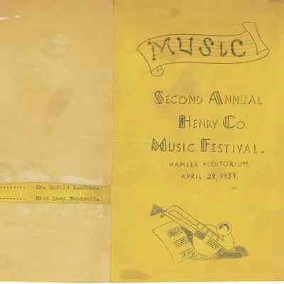Program of Second Annual Henry County Music Festival, April 28, 1939