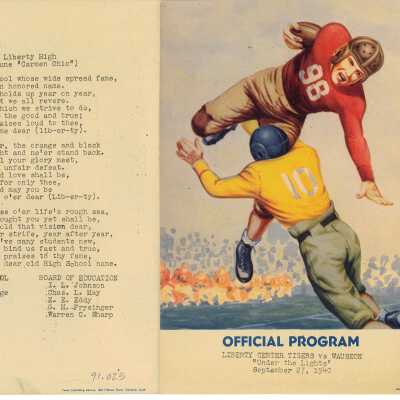1940 Program for a Liberty Center High School Football Game with Wauseon High School