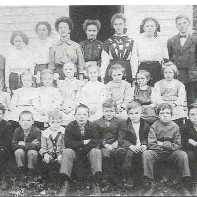 One Room School Class Postcard With Students Identified