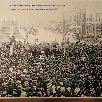 Corner of Perry & Washington, Looking South: William Jennings Bryant Campaigning in Napoleon, 1908