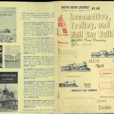 Railroad History Quarterly "Locomotive, Trolley, and Rail Car Builders"