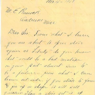 Letter to Edmond Pennock