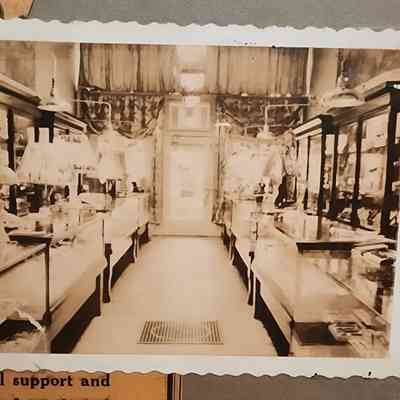 Framed Photograph, Thompson Jewelers, Newspaper Clippings