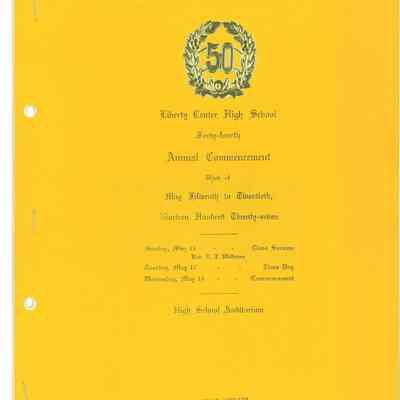 50 Year Commencement Booklet for Liberty Center 1927 Graduates