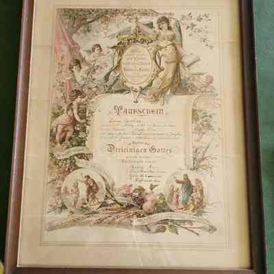 Baptism Certificate, Daughter Emma of Wesley & Christina Dirr