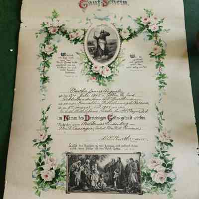 Maria Louise Auguste Wedding Henry County German Document