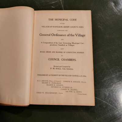 1904 "Municipal Code of the Village of Napoleon, Henry County Ohio