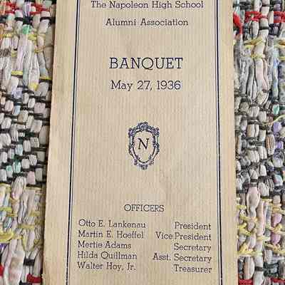 1936 Napoleone High School Alumni Banquet Program
