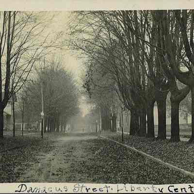 Postcard of Damascus Street in Liberty Center in 1909