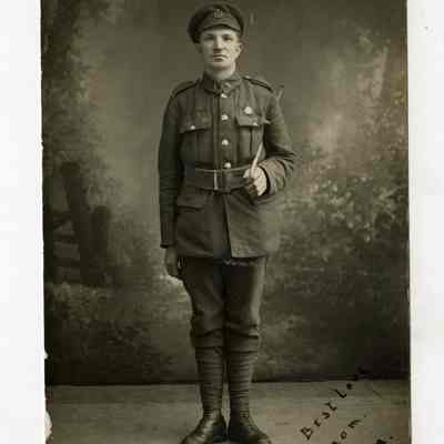 Postcard "A RPPC of a 5th Battalion Private identified simply as "Sam"."