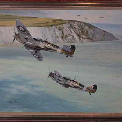 Robert Taylor oil painting "Coming Home Together, Dover, England, 1943."