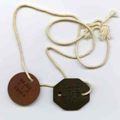 1940 Canadian Army officer's identity disc "Major C.L.H. Bowen."