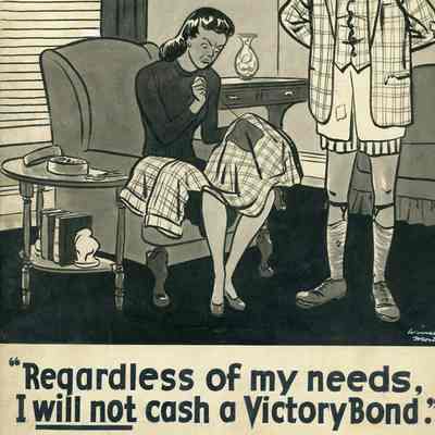 Winslow Mortimer pen/ink cartoon entitled "Victory Bonds"