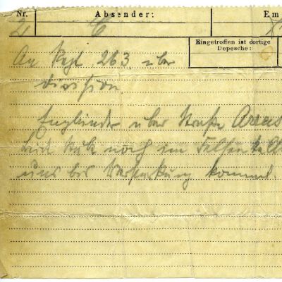 1917 German Army carrier pigeon message paper.