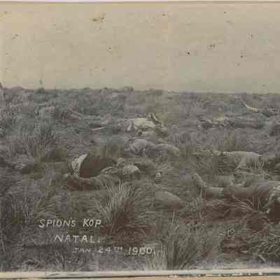 Photograph "British dead at Spion KOP, 26 Jan 1900"