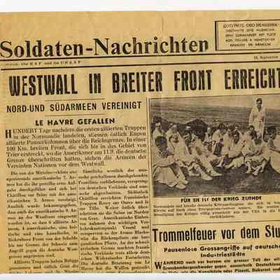 1944 Allied Propaganda newspaper broadsheet.