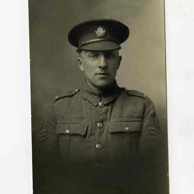 Postcard "A unidentified RPPC of a 7th Battalion, 1st British Columbia Medical Sergeant."