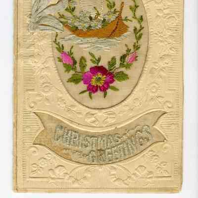 1915-1918 French civilian embroidered Christmas card