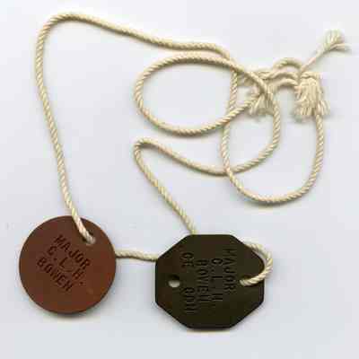 1940 Canadian Army officer's identity disc "Major C.L.H. Bowen."