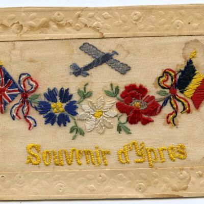 1915-1918 French civilian embroidered postcard souvenir