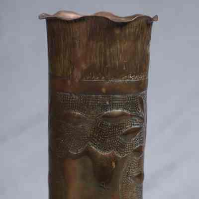 1915-1918 French Army Model 1897 75 mm. field artillery gun shell casing