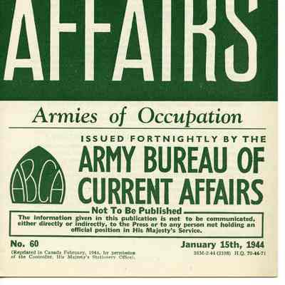 1944 British Army Bureau of Current Affairs pamphlet No.60 (15 January 1944).