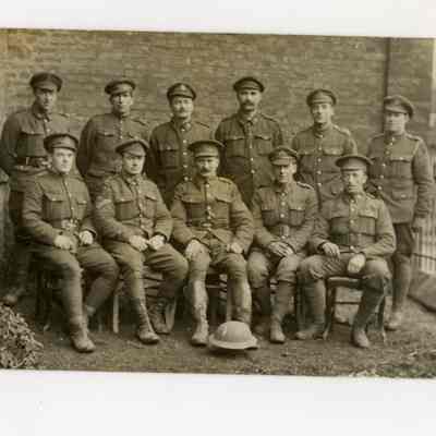 Postcard "A RPPC of eleven 5th Battalion men."