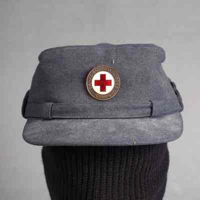 1940's Canadian Red Cross Cap w/Badge