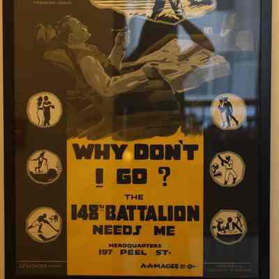 1916-1920 148th (Montreal, Quebec) Infantry Battalion recruiting poster "Why Don't I Go?"