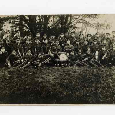 Postcard "Unidentified RPPC of the 4th Battalion Brass Band."
