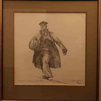 Pencil Sketch "Sailor From The National War Memorial, Ottawa, 1982"