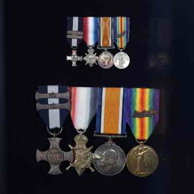 1917 Distinguished Service Cross, two bars, SQ.CR. T.D. HALLAM
