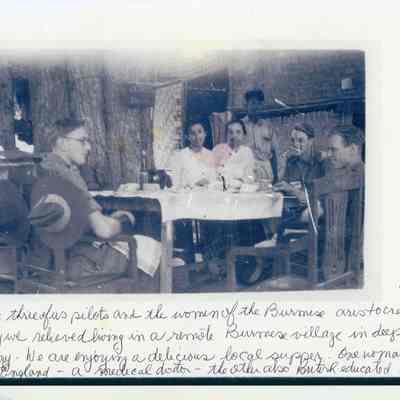 Photograph "Dinner at Hirjas House, Burma, 1944"
