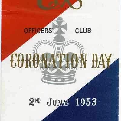 1953 British Commission Detachment Officers' Club "Coronation Day" pamphlet.