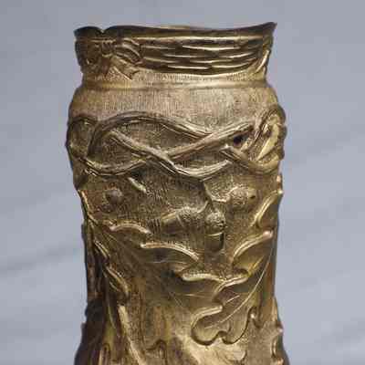 1915-1918 French Army 75mm gun shell casing "trench art" souvenir