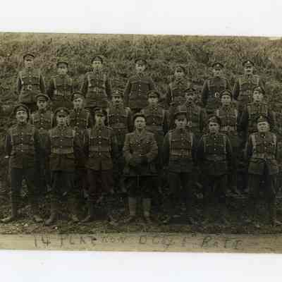Postcard "An unidentified RPPC of 14 Platoon "D" Coy, 5th Battalion."