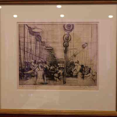 Dorothy Stevens lithograph "British fuse factory, 1914-1918."