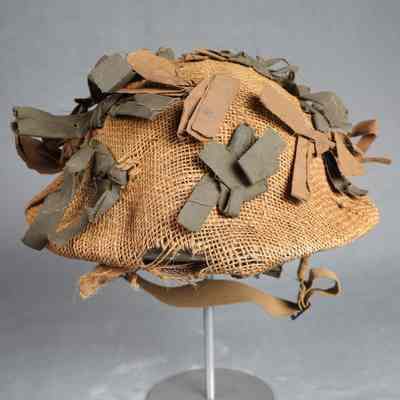 1942 Canadian Army Mark II steel helmet w/hessian/scrim cover